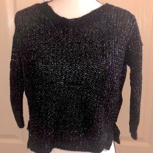 Shiny Black Sweater - Size Small